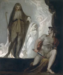 Teiresias predice el futuro a Odiseo (óleo sobre lienzo)