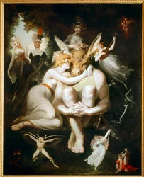 Titania acaricia a Bottom con la cabeza del burro