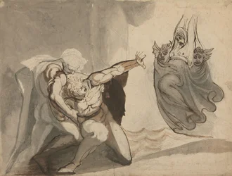 La visión de Orestes (pluma y tinta con grafito y aguada sobre papel)