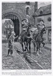 Enrique arroja el manto de Becket a un mendigo AD1117, años 1920