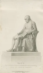 Handsworth - Monumento de James Watt: grabado a puntos, nd [?siglo XIX]