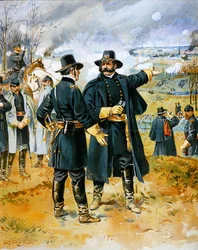General Burnside (1824-81) en la Batalla de Fredericksburg