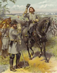 General Pickett recibiendo la orden de cargar del General Longstreet, Gettysburg; 3 de julio de 1863