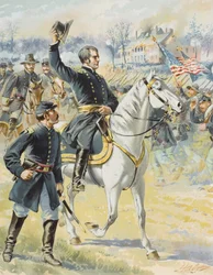 General de División Hooker en la Batalla de Chancellorville, Virginia, 3 de mayo de 1863