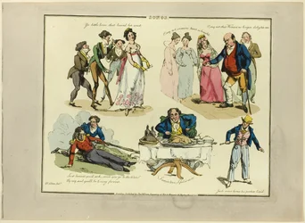 Placa de ilustraciones a canciones populares