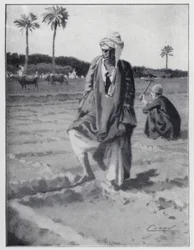 Regando con el pie en Gizeh, Egipto