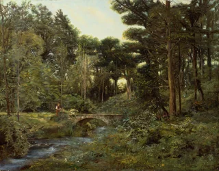 Paisaje boscoso (óleo sobre lienzo)