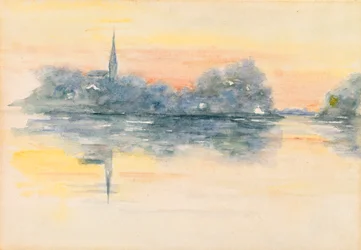 Iglesia y lago