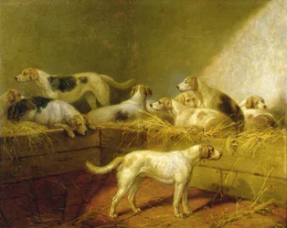 Una perrera de caza (óleo sobre lienzo)