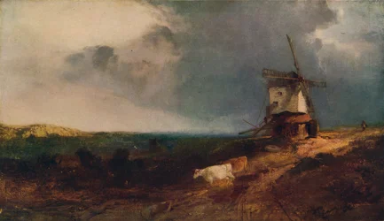 Paisaje con molino de viento, siglo XIX, 1917