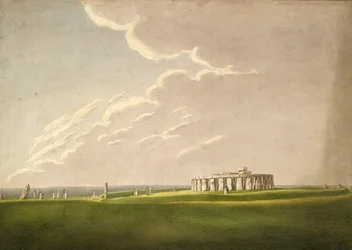 El gran templo antediluviano de Stonehenge: en su estado original desde el norte, 1824-1839