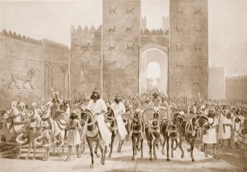 Entrada de Ciro en Babilonia, ilustración de 