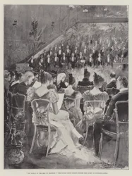 La marcha de los hombres de Harlech, el coro galés cantando ante la Reina en el Castillo de Windsor