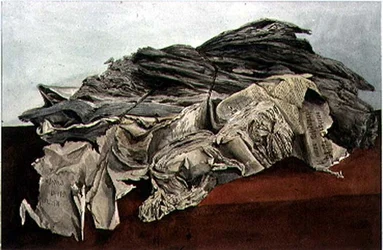 Dibujo de un paquete de registros en la antigua Oficina de Registros