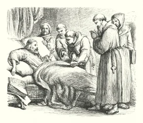 Wycliffe en su lecho de muerte