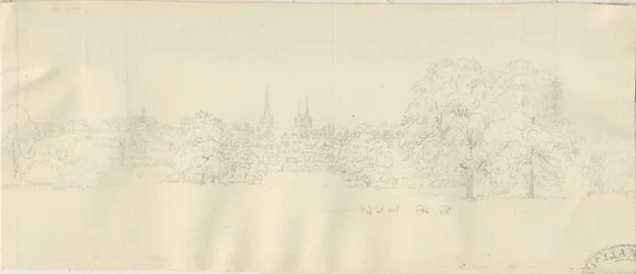 Lichfield - Vista norte (distante): dibujo a lápiz, nd [1788-1855]