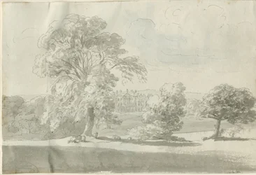 Shenstone - Little Aston Hall: dibujo a pluma y lavado, nd [1788-1855]