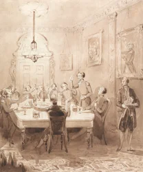 La vida de un noble: Séptima escena - El comedor