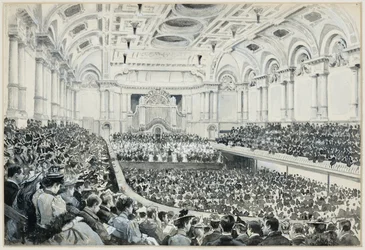Free Trade Hall, Interior, Noche de Oratorio