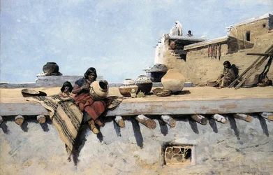 Una pintura india de ollas