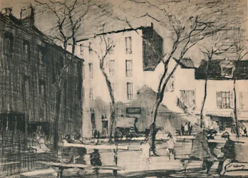 La Place Du Tertre Una plaza de pueblo intacta, c. 1927, 1927