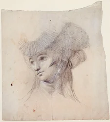 Estudio de retrato de una mujer, probablemente la Sra. Fuseli
