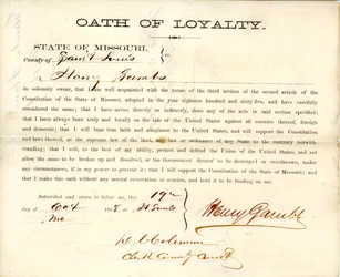 Juramento de lealtad de Henry Gambs de Missouri, Condado de St. Louis
