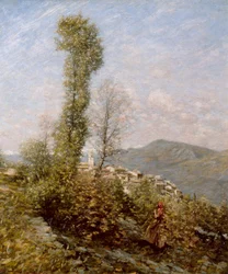 Un pueblo de la Provenza, c.1910-14 (óleo sobre lienzo)