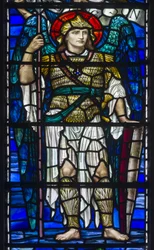Buckland, St Mary, Lowndes & Drury, Henry Holiday, El Arcángel San Miguel, 1918