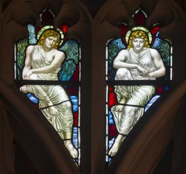 Westminster, St Margaret, James Powell & Sons, Henry Holiday, Ángeles de Tracería, 1883