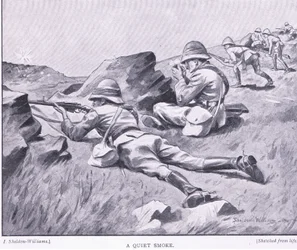 Un humo tranquilo, de Después de Pretoria: La Guerra de Guerrillas publicada por Harmsworth Bros Limited