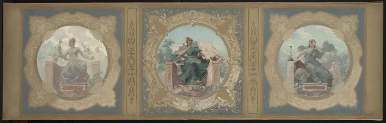 Boceto para la Galería Lobau del Ayuntamiento de París: Paz. Literatura. Ciencia, en 1890 (óleo sobre lienzo)