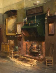 Interior - El estudio del artista (óleo sobre lienzo)