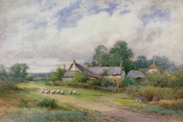 A casa desde el mercado, una aldea de Bedfordshire