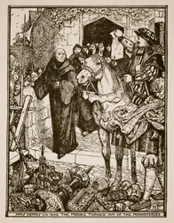 Cómo Enrique VIII expulsó a los monjes de los monasterios, ilustración de 