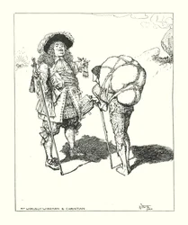 Ilustración de El progreso del peregrino de John Bunyan (litografía)