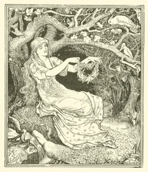 El Príncipe Narciso y la Princesa Potentilla (grabado)