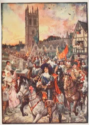 El príncipe Ruperto en Oxford, yendo a la batalla, ilustración de 