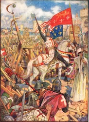 Ricardo Corazón de León en las Cruzadas, ilustración de 