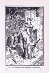 San Dunstan asusta a los hombres armados del rey Edwys