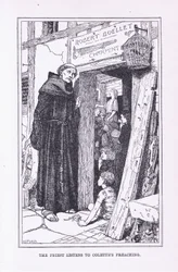 El sacerdote escucha la predicación de Colette, 1912