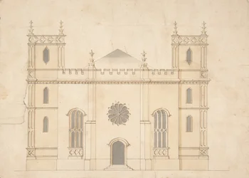Fachada de una iglesia de estilo gótico, 1745-76