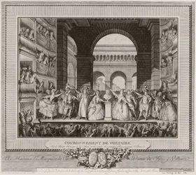Coronación de Voltaire en el Teatro Francés, el 30 de marzo de 1778, después de la sexta representación de Irene, 1782