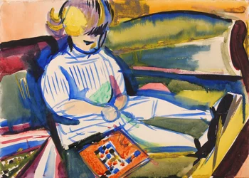 Niño en el sofá, ca. 1914-1918