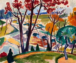 Paisaje, puente, valle de Huntingdon