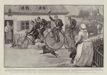 Bicicletas en el Ejército Alemán, Soldados regresando a casa de permiso pasando por un pueblo