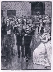 Jorge IV celebrando una recepción en el Palacio de Holyrood 1822