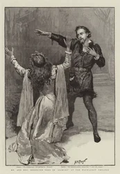 El Sr. y la Sra. Beerbohm Tree en Hamlet en el Teatro Haymarket