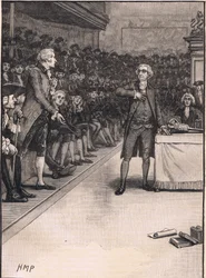 Escena en la Cámara de los Comunes: ruptura entre Burke y Fox AD 1791