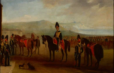 15º Los Húsares del Rey formados en orden de revista, 1837 circa